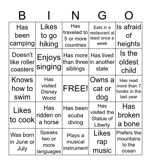 ESL ACADEMY BINGO  Bingo Card