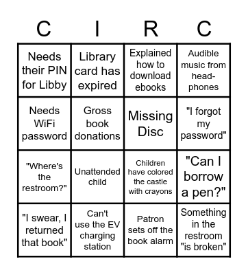 Library Bingo Card