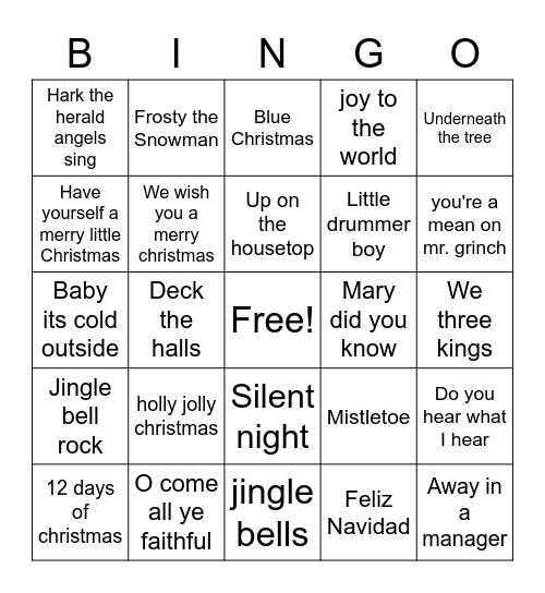 Christmas BINGO Card