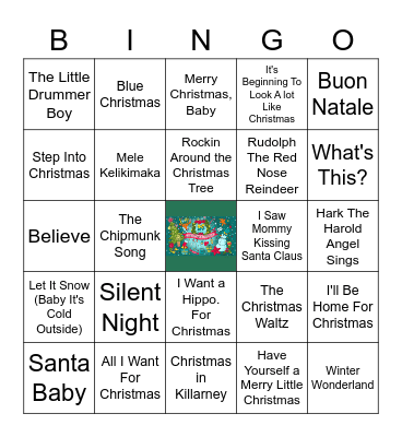 Guess That Lyric - Christmas Edition Bingo Card