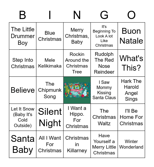 Guess That Lyric - Christmas Edition Bingo Card