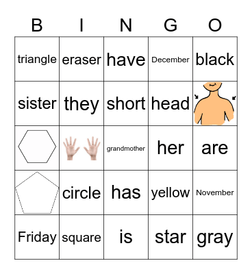 Friday, December 10 Bingo Card