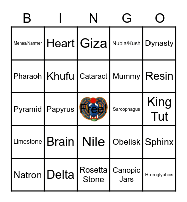 Egypt Vocab Bingo Card
