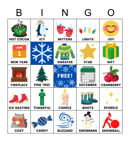 Winter Wonderland BINGO Card