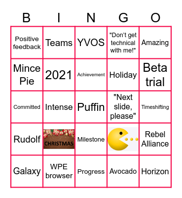 End of Year Bingo Card