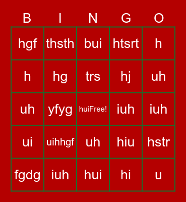 Holiday Bingo Card