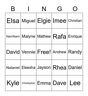 Neutral Group Xmas Bingo Card
