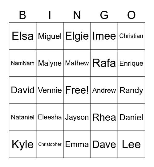Neutral Group Xmas Bingo Card