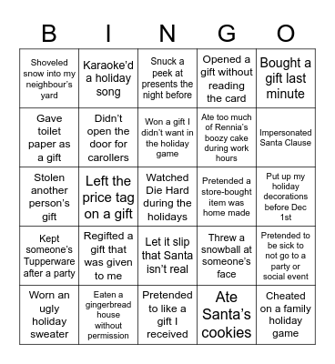 Naughty or Nice? Bingo Card