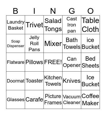HEATHER'S BRIDAL SHOWER Bingo Card
