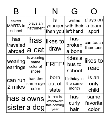 FIND SOMEONE WHO... Bingo Card