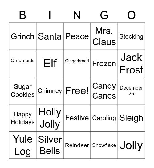 eFinancial Bellevue Holiday Party Bingo Card