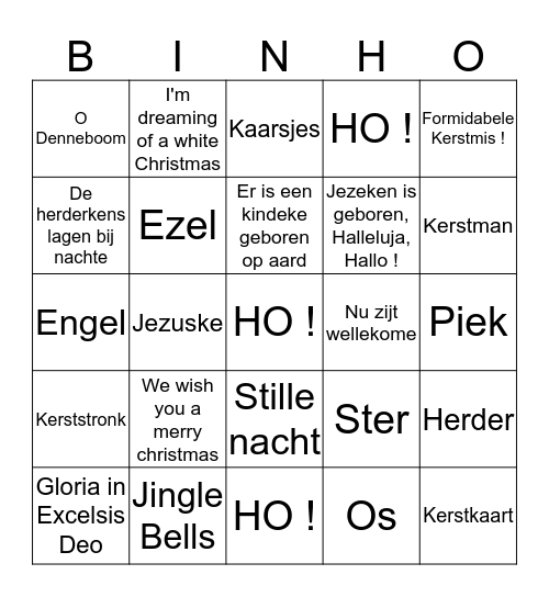 BINHO - HO - HO ! Bingo Card