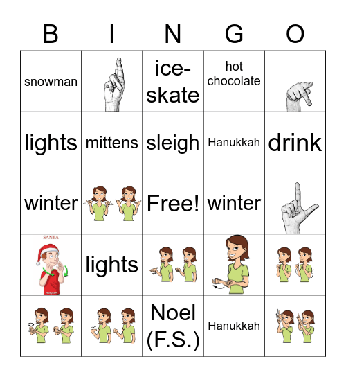 ASL Holiday Bingo Card