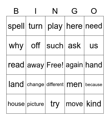 Set C6 Bingo Card