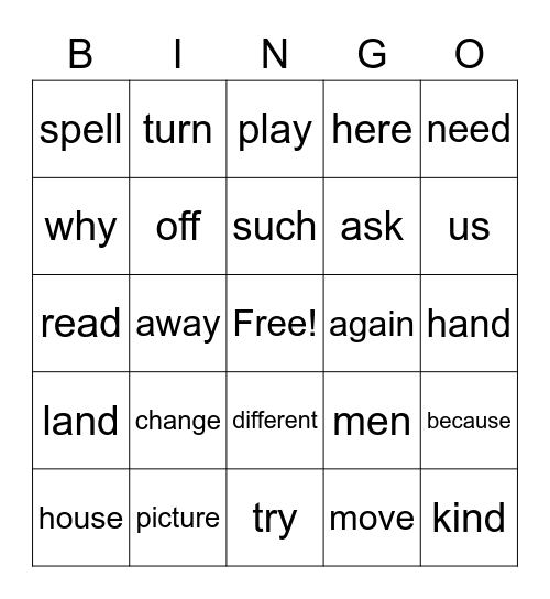 Set C6 Bingo Card