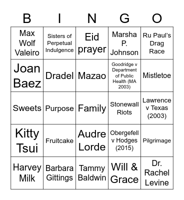 SAGE Holiday-PRIDE Bingo Card