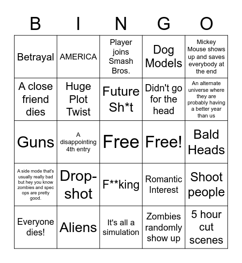 Call of Duty BINGO Card