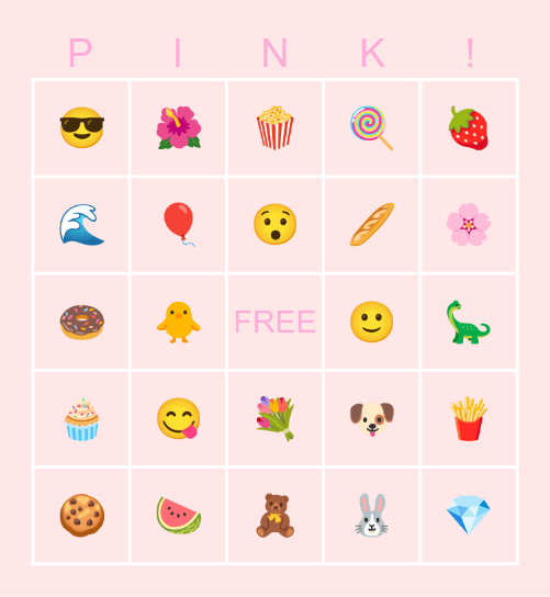 EMOJI BINGO!! Bingo Card