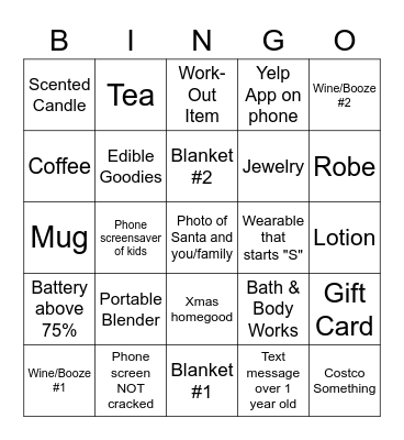 SCP Xmas 2021 Bingo Card