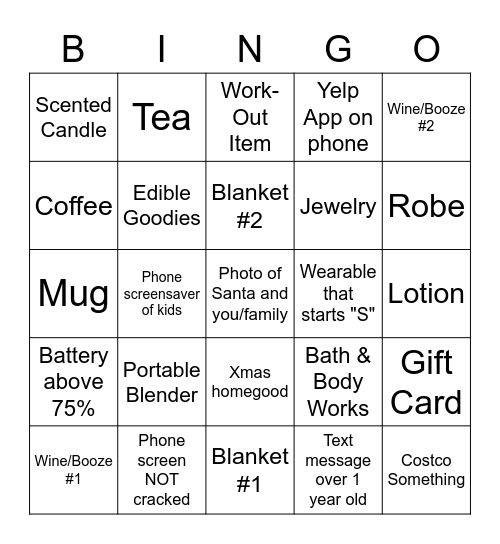 SCP Xmas 2021 Bingo Card