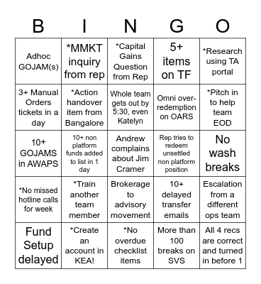 MF Ops December Bingo! Bingo Card