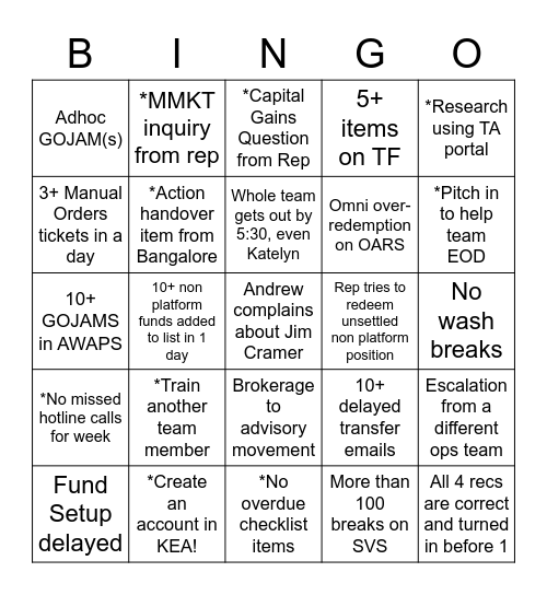 MF Ops December Bingo! Bingo Card