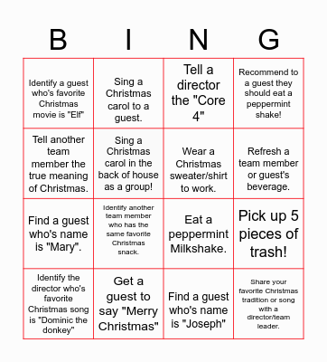 Christmas Bingo Card