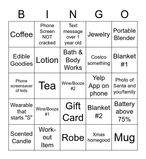 SCP Xmas 2021 Bingo Card