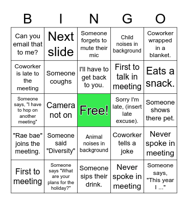 DEI Bingo Card