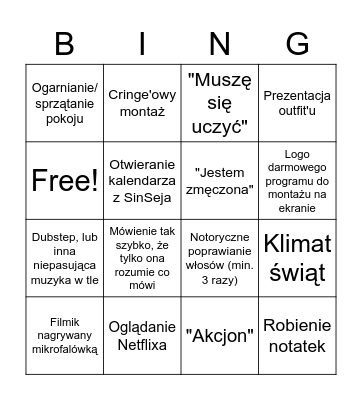 x Bingo Card