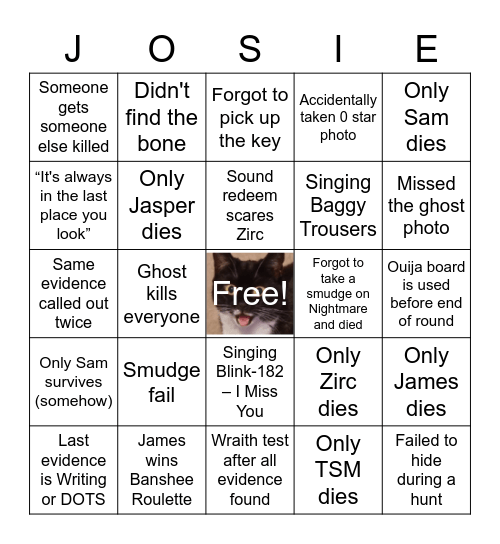 Zirconix Phasmophobingo Card