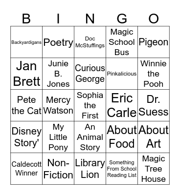 Ginny's Book Bingo Summer 2015 Bingo Card