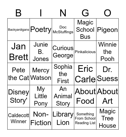 Ginny's Book Bingo Summer 2015 Bingo Card