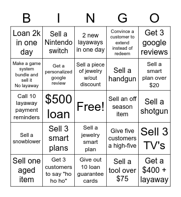Christmas Bingo Card