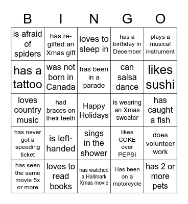 Retirement Boot Camp Bingo Card