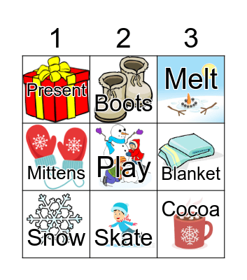 Sophia's Winter Bingo Card