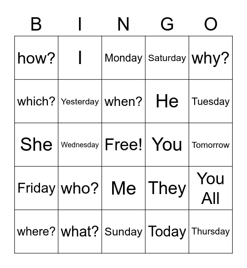 Newcomer Midterm Bingo Card