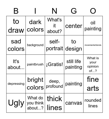 Vocabulario 4.1 Bingo Card