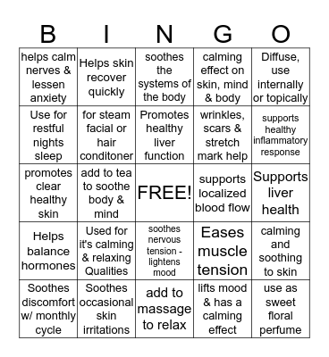 Flower Power Bingo Card
