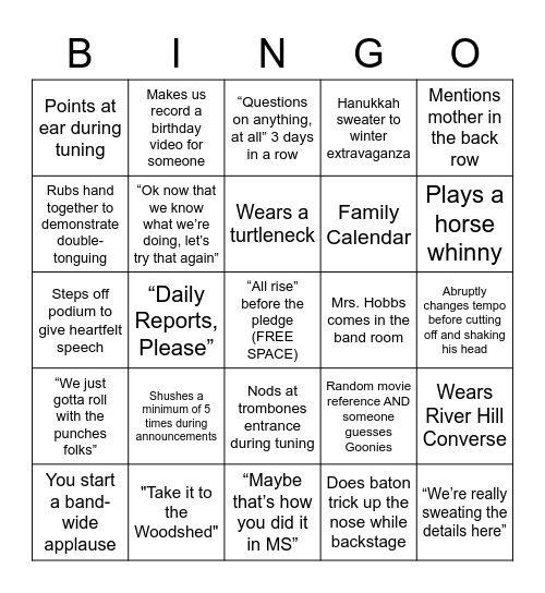 Blackman Bingo 2021 Bingo Card
