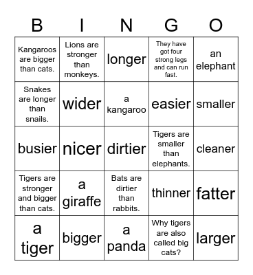 Dino 2A Lesson 16 Bingo Card