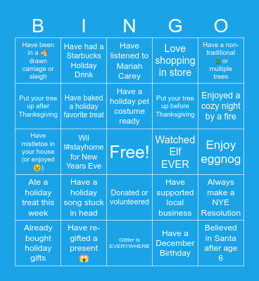 ❅ ❄️ HOLIDAY BINGO ☃️ ❄ Bingo Card