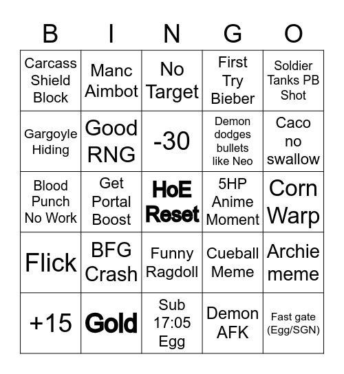 Massive Bingo Card