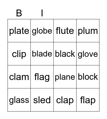 Blends Bingo Card