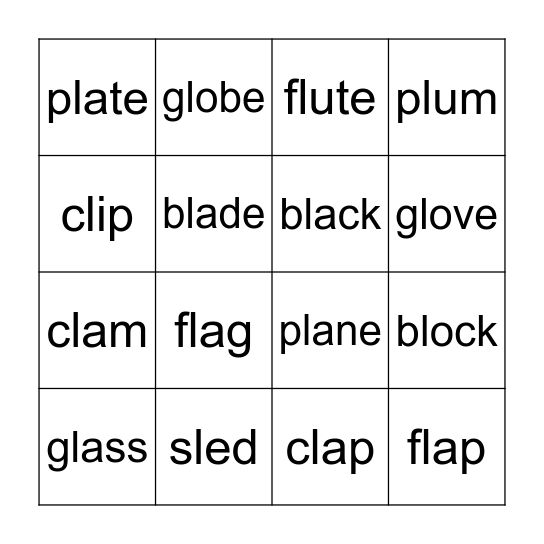 Blends Bingo Card