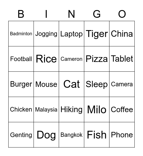 Group 4 Bingo Card