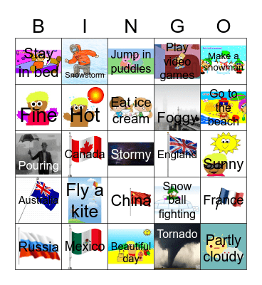 Weather Bingo Card