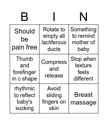 Hand Expression Bingo Card