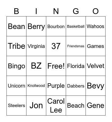 BZ BINGO Card